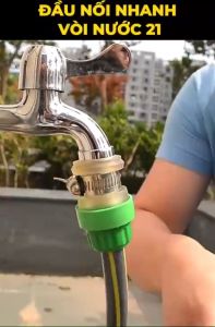 Khớp Nối Nhanh Cổ Xiết Vào Đầu Vòi Nước Nối Ống Nước Từ 13 - 16mm Đầu Nối Khóa Nước từ 21 - 23mm