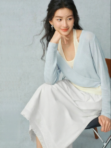 SEIFINI | Halter Fake Two-Piece Lightweight Breathable Blue Desire Knitwear