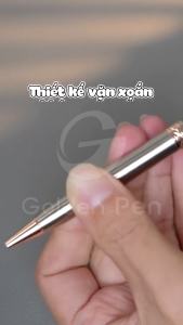 Bút ký cao cấp Pentel B810-PG ngòi 0.8mm mực xanh thiết kế sang trọng nắp mạ vàng tinh xảo nét viết trơn mượt