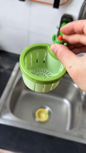 2PCS Cactus Sink Filter Basket Easy Install Press Dumping Fine Mesh Practical Kitchen Gadget