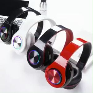 B39 Headphone Bluetooth Headset Musik Gaming dengan Lampu LED dan Mic Suara HIFI Bass Mantap