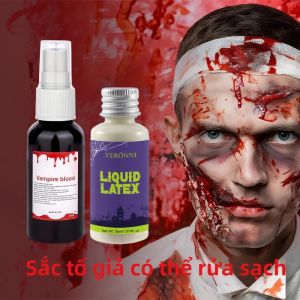 Bộ Trang Điểm SFX Chân Thực Với Chất Liệu Latex Lỏng Và Xịt Máu Không Độc Hại Dành Cho Trang Phục Halloween Ma Cà Rồng Zombie Gothic
