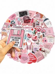 Motivational English Wallpaper Stickers Pink Series Decorative Notebook Helmet Frame Picture Frame Gukka Brick Thermal Cup Guitar