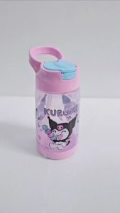 กระบอกน้ำพลาสติก หลอดเด้ง ลายคุโรมิ ทวินสตาร์ Kuromi  Twin Stars