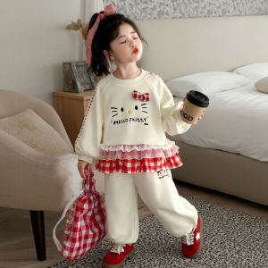 Childrens Sportswear Set 2025 Spring Autumn Style Baby Trendy Two-Piece Girl Back-To-School Fashionable Casual Sweatshirt