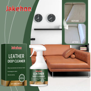 Jakehoe 100ml Leather Cleaner and Conditioner Formula Deep Clean Restore Shine Prevent Cracking for Furniture Car Seats Shoes