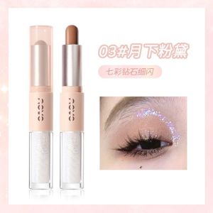NoVo Double-Ended Eye Shadow Stick Lazy Persons Shiny Highlight Pearl Matte Shadow Pen Waterproof Sweat-Proof Color-Stay Shade Corrector Stick