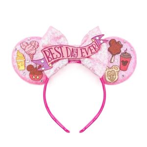Disney | Mickey Mouse Ears Headband Women Birthday Girl Sequin Bow Minnie Hair Bands For DIY Hair Accessories Kid Gift