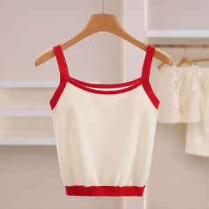 Color Contrast Slim Fit Short Tank Top