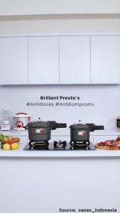Sanex Panci Presto Mini / Kecil 5 Liter SN - 5.0l Warna Hitam Brilliant Coating Anti Gores dan Karat