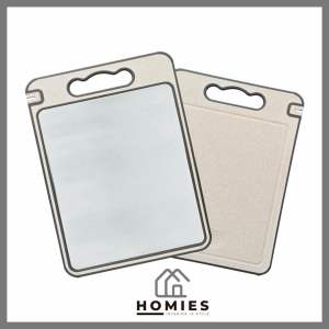 DOUBLE SIDED CUTTING BOARD / TALENAN STAINLESS 2 SISI / JERAMI CHOOPING BOARD MULTIFUNGSI DENGAN PEMARUT DAN PENGASAH