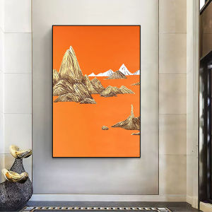 New Chinese Style Decorative Painting Lone Peak Stands Alone Entrance Hall Decor Living Room Floor Painting Corridor End Passage Staircase Hanging Artwork
