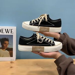 Thick-soled shoes female summer canvas shoes cute one foot stirrup board shoes lazy one shoe two wear Korean version of the hundred board womens shoes
