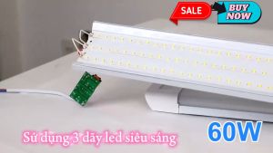 Đèn Led Siêu Dài 60cm Kiểu Dáng Thanh Mảnh Ánh Sáng Mạnh Mẽ Bảo Vệ Mắt Lắp Đặt Nhanh Chóng Có Công Tắc Bật Siêu Tiện Lợi