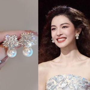 Zircon and Pearl Ear Cuff/Sterling Silver Earrings