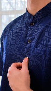 AL-MUHAJIR / jubah embos lengan pendek / gamis pakistan laki laki dewasa premium gold/baju muslim terlaris/BAJU KOKO NATURAL