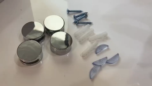 4pcs Wall-mounted Mirror Clamp Glass Holder With Screw Durable for Bathroom Washroom Mirror