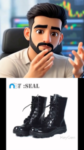 รองเท้าคอมแบททหารพื้นรถถังเบา หนังขัดพรีเมี่ยม ขัดเงาง่าย สูง 10 นิ้ว รุ่น SEAL  (NB7 BRAND)