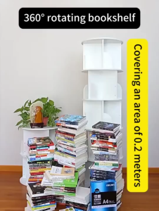 Bookshelf 3/4/5 Layer Rotating Book Shelf Organizer Book Shelves Standing Display Racks living room