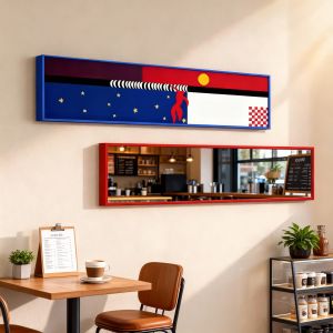 YASISHA | Bauhaus Dopamine Art Hanging Mirror Long Strip Wall Decoration