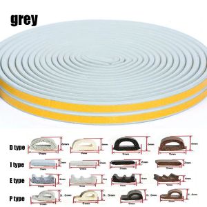 5m/10m Weather Stripping Door Seal Strip Type D Self-adhesive Draft Stopper Tape Window Insulation Noise Rubber Sealing Strip