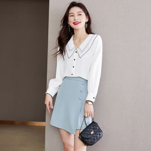 Silk Half-length Skirt Womens Spring Autumn Thin New Model High-waist Bodycon Short Skirt A-line Korean Style Commute
