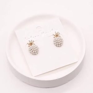 Trendy Fruit Pearl Earring For Women Exquisite Geometric Pineapple Imitation Pearls Stud Earrings Fashion Jewelry Gift Brincos