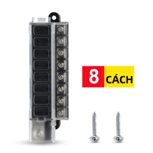 Hộp Cầu Chì Xe Hơi Xe Tải 12V 24V 4/8 Đường Chất Liệu ABS Cầu Chì Dạng Lưỡi Phụ Kiện Mạch Điện Tiêu Chuẩn ATO Thanh Nối Bus Bar