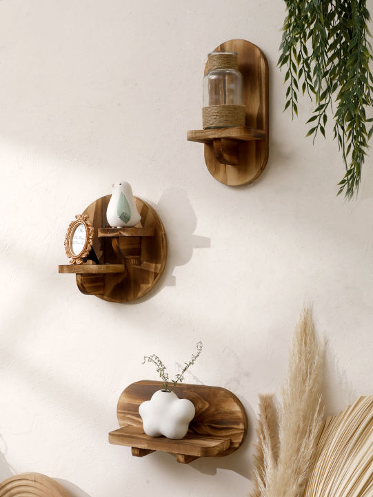 Oval Wooden Shelves Floating Wall Shelf Wall Decor Wall Mount Room Decor Aesthetic Bohemian Room Decor Rustic Country Home Decor