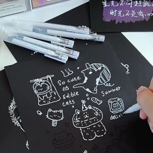 Set 6 Bút Gel Nước Vẽ Tranh Màu Morandi - Hộp Bút Nước Mực Màu Graffiti Độ Che Phủ Cao Trang Trí Văn Phòng Phẩm