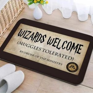 VIKAMA Magic Key Welcome Doormat Flannel Rug Machine Washable Suitable for Living Room Bedroom Bathroom and Home Decor