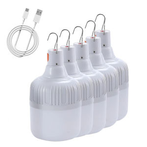 10 ชิ้น 80 วัตต์แบบพกพากลางแจ้ง Camping ไฟ USB ชาร์จโคมไฟ LED หลอดไฟฉุกเฉิน Hook High Power เต็นท์โคมไฟ Night Light หลอดไฟ