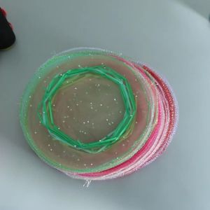 10Pcs 26cm Colorful Gifts Round Organza Drawstring Bag Gauze Drawable Pouches Wedding Favors And Wedding Party Gifts Candy Bags