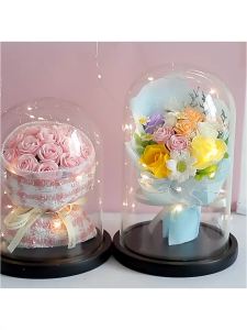 Womens Day Gift Ice Crushing Blue Rose Preserved Fresh Flower Gift  Bouquet Birthday Girl Girlfriends Dried Flower Ornaments