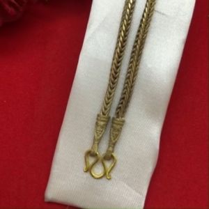 สร้อยคองานดิบทองเหลืองลายซีตรอง(สี่เสา)หัวจรวดพ่นทราย ความยาว 2024 นิ้ว งานดิบไม่ได้ชุบ ทองเหลืองโบราณ พร้อมส่ง