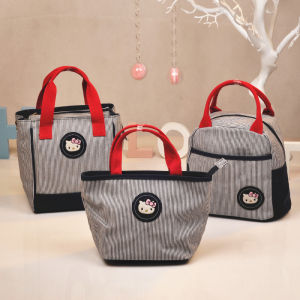Hello Kitty Korean Canvas Lunch Bag Handbag - Insulated and Spacious with Cute Cartoon Design