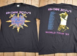 Bon Jovi Forever Tour 2026 T-Shirt Heart Dagger Design Oversized Retro Streetwear Men Women Cotton Short Sleeved Female Clothing