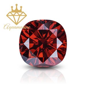 (Size 8.5x8.5 mm) Kim cương nhân tạo Moissanite giác cắt Cushion màu đỏ