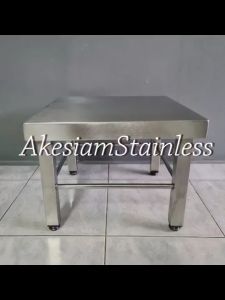60x60x30 เก้าอี้สเตนเลส ทรงเหลี่ยม สวยงาม สำหรับการจัดการสารสกัด ขนาด 40x40x30cm