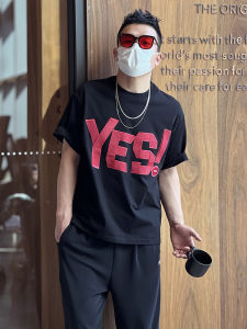 GRY Designer Embroidered Short Sleeve round Neck T-Shirt Mens Loose Fit Summer Casual Cotton Tee Street Style Trendy Brand