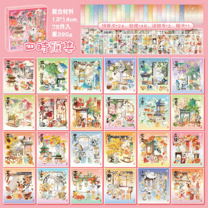 Educational Miniature Scene Sticker Set 20 Styles House Scenarios Children Girls Craft Collage Painting Toys Gifts