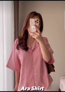 SJM KEMEJA KASUAL BAHAN KATUN LINEN PREMIUN IMPORT LENGAN PENDEK UNQLO KANTONG SATU 2178 WANITA