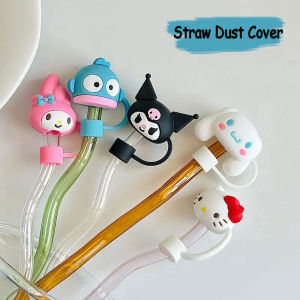 Polocat Sanrio Dustproof Straw Cap Sanrio Cinnamoroll Cute Cartoon Silicone Straw Cap Kuromi Cup Decorations Party Props Gift