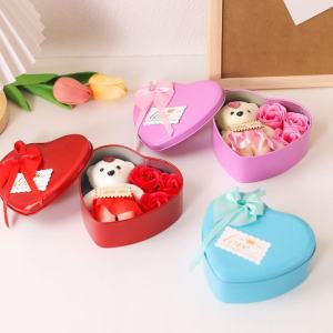 Hộp Quà Tình Yêu Bear Rose - Bó Hoa Nhân Tạo Dành Cho Lễ Tình Nhân Đám Cưới Sinh Nhật Giáng Sinh Trang Trí Nhà Cửa Quà Tặng Bạn Gái