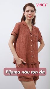 [Mua 3 giảm 20% mua 2 giảm 15%] Bộ Đồ Short Satin Nữ Vincy BSS108W22