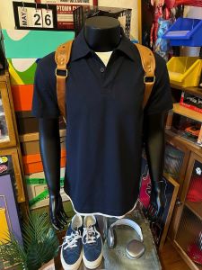 Polo Shirt Short Sleeve Mock Two-Piece Jersey Cotton Summer Dark Blue Collar T-Shirt American Style Half Sleeve Loose Fit Youth Fashion