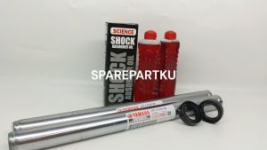 2P2 PAKET AS SHOCK DEPAN JUPITER Z BURHAN + 2 PCS OLI SOK YAMAHA + 2 PCS SEAL SHOCK DEPAN + 2 PCS TUTUP ABU VEGA ZR NEW / SATU SET SOK DEPAN / AS SOK DEPAN / SIL SHOK / SEL SOK / TUTUP DEBU