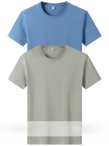 Loose Fit Mens Cotton T-Shirt Short Sleeve Basic Color Summer Top plus Size Black White Half Sleeve under Shirt Casual Wear