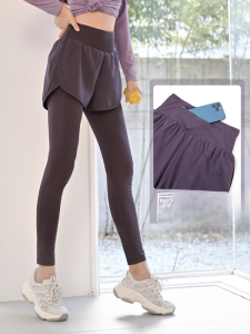 High-Waist Womens Yoga Pants Outdoor Fitness Running Shorts Quick-Dry Breathable Elastic Sports Trousers with Back Pocket