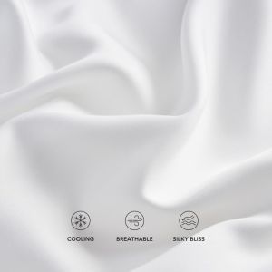 Solid White Duvet Cover Set Silky Lyocell Bamboo Fiber Single Quilt Cover+Pillowcase Breathable Home Bedclothes 150*200cm*3pcs